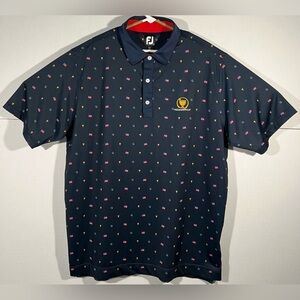 Men's FootJoy Presidents Cup U.S. Foulard Print Golf Polo Performance Size XL